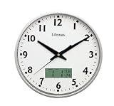 Lifemax Wall Clock with Day-Date and Temperature Display