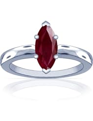 Platinum Marquise Cut Ruby Solitaire Ring