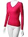 Doublju Womens Fitted Long Sleeve V-Neck Thermal T-Shirt