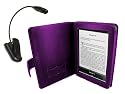Navitech Purple Genuine Napa Leather Flip Open 6 Inch Book Style Carry Case / Cover & Reading Night light/ Worm Light for the Sony PRS T1 Touch e-reader device
