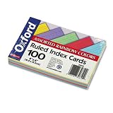 ESSELTE PENDAFLEX CORP. / Ruled index cards in assorted colors, 4 x 6, standard colors, 100 cards/pack / ESS34610 / Sold as 1 Pack / Mfr Part # 34610 \*/ Ruled index cards in assorted colors, 4 x 6, s