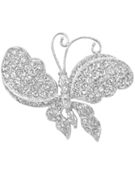 Studio 925 Madame White Cubic Zirconia Pave Sterling Silver Butterfly Pin