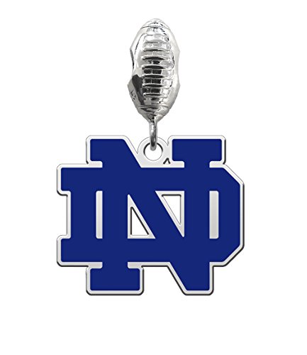 Notre Dame Fighting Irish Silver Football Color Dangle Fits All European Style Charm Bracelets