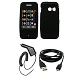 EMPIRE Black Silicone Skin Case Cover + Car Charger (CLA) + USB Data Cable  ....