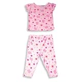 B.T. Kids - Infant Baby Girls Short Sleeved Cotton Pajama Set, Pink, Fuschia