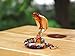 Handmade Glass King Cobra Spreading its Hood Snake Figurine, 2 Inches Dollhouse, Multicolor with 22K Gold Accents, Cool Stuff Decor
