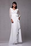 IMAGE OF #3163 Long Sleeve Lace Bridal Mother of Bride Wedding Dress