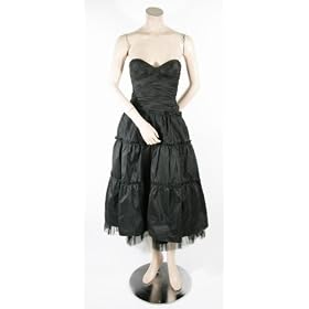 BCBG BLACK SILK TAFFETA A-LINE PARTY DRESS NEW 12