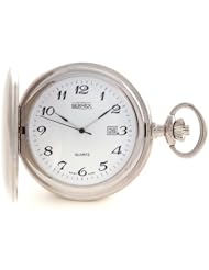 Bernex Swiss Made Rhodium Plated Pocket Watch Arabic Numerals