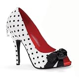 5.5 Inch Women's Sexy Classic Pump Show Polkadot Bow Peep Toe