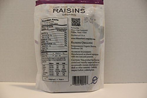Hines Nut Company Orchard Fresh Extra Fancy All Natural Premium Quality Nuts (Raisins Organic 10 Ounce, 1 Pack)