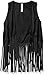 Beautees Girls' Big Suede Vest with Fringe