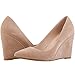 Zbeibei Women's Faux Velvet Pointed Toe Wedges Platform Shoes High heels Work Pumps