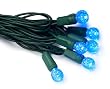 GKI/Bethlehem Lighting 35-Light Faceted Berry LED Light Set, Blue Bulbs, Green Wire