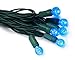 GKI/Bethlehem Lighting 35-Light Faceted Berry LED Light Set, Blue Bulbs, Green Wire