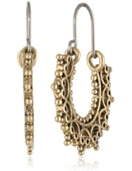 Lucky Brand Small Gold Filigree Hoop Earrings