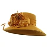 Down Brim Rose Wool Felt Hat-Mustard W27S43C by SS/Sophia