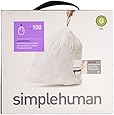 simplehuman Custom Fit Trash Can Liner G, 30 L /8 Gal, 100-Count Box