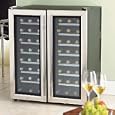 Wine Enthusiast Silent 48 Bottle Double Door Dual Zone Wine Refrigerator -stainl