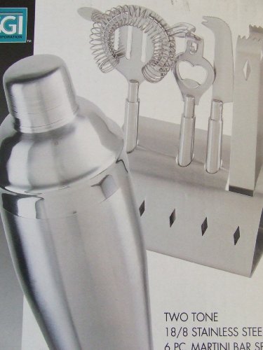 OGGI MARTINI STAINLESS STEEL 6 PC. BAR SET