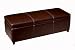 Contemporary Design Dark Brown Full Leather Storage Ottoman
