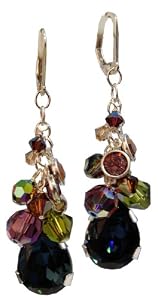 Earth Teardrop Cluster Earrings