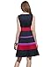 YACUN Women Splice Stripe Color Block Casual Party Fit and Flare Dress