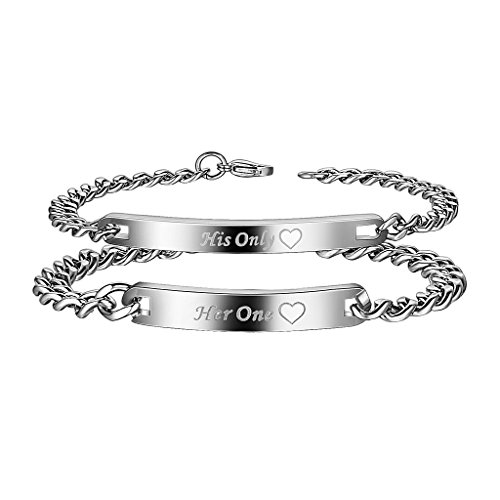 His and Hers Matching Set Stainless Steel Bracelet (2PCS)