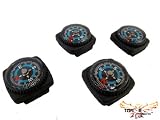 Type-III 4pc Liquid Filled Slip-on Compass Set for Watchband or Paracord Bracelets (2nd Gen)