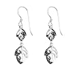 FOJO's Marcasite Linked Leaf Earrings