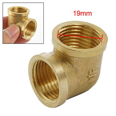 Amico 19mm F x F Brass Threaded Elbow Tube Fitting Coupling