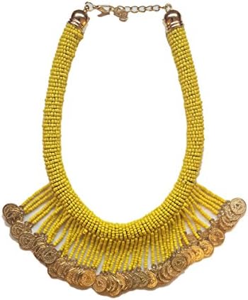 Timair French sead beads Coin bohemian statement necklace