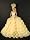 Soft Yellow Long Gown with Layers of Ruffle Details Made to Fit the Barbie Doll