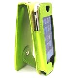 Apple iPhone Premium Leather Flip Carrying Case with Rotating Belt Clip – 3 Color Choices , GREEN