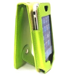 AppleiPhonePremiumLeatherFlipCarryingCasewithRotatingBeltClip-3ColorChoices,GREEN