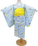 【着物問屋】子供ゆかた【フルフルッチュ・水色】90cm(1~2才用)/100cm(3~4才用)/110cm(5~6才用)/120cm(7~8才用)