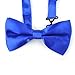 TopTie Mens Formal Solid Royal Blue Satin Bow Tie