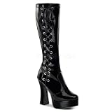 5 inch Stilletto Heel W/1 1/2 inch Platform Boots Black Str Patent
