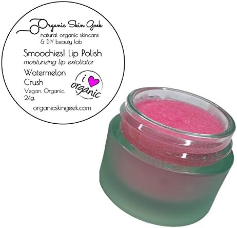 Smoochies! Lip Polish ~ Vegan Organic Moisturizing Lip Exfoliator ~ Watermelon Crush (Cool, Juicy Watermelon Flavor) 24g