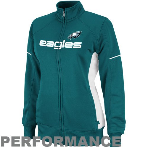 Philadelphia Eagles Ladies Midnight Green Counter Track Full Zip Performance Jacket (Small)