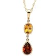 14K Yellow Gold Madeira Citrine, Citrine and Diamond Pendant