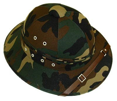 SportingGoods: U.S. Military Style Pith Helmet Woodlands Camouflage