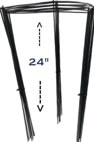 10 Pack - 24"Tall X 8"Deep X 14"Width Thick, Heavy Duty (5MM Thick) Smart opened Half Ring (14" Tall &amp; 17.5" Wide &amp; 1 Half Ring ) Grow Tomato Cage, Plant Support, Trellis (Green)