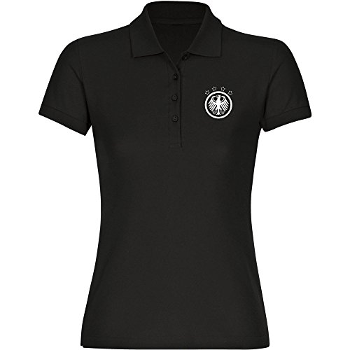 Poloshirt Deutschland Retro Shirt EM 2016 Frankreich Damen schwarz Gr. S – 2XL France Germany Deutschland, Größe:XL