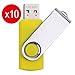 Enfain Bulk USB 2.0 Flash Drive 8GB Thumb Drive Jump Drive Memory Stick Zip Drive 10 Pack, Yellow