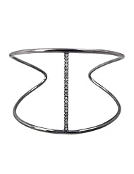 Sterling Silver 0.30 Ct Natural Diamond Pave Fashion Designer Cuff Bangle Bracelet Handmade Designer Jewelry Couturechics