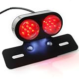 Black Bracket Dual Lens 12V LED Brake Tail Light Integrated License Plate For Buell... by OEM