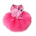 PanDaDa Dog Cat Bow Tutu Dress Lace Skirt Pet Puppy Dog Clothes Costume (XXS(Tag:XS), Pink)