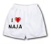 White Boxer Short with I Love Naja