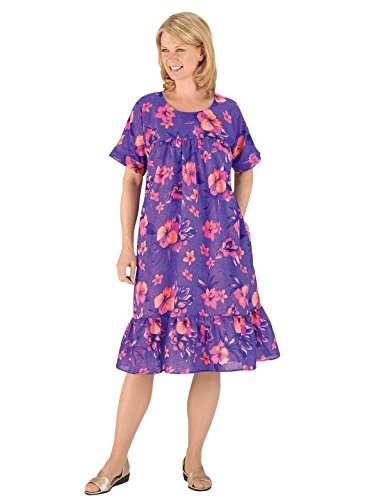 Tropical Floral Ruffled Dress| - Misses' Sizes